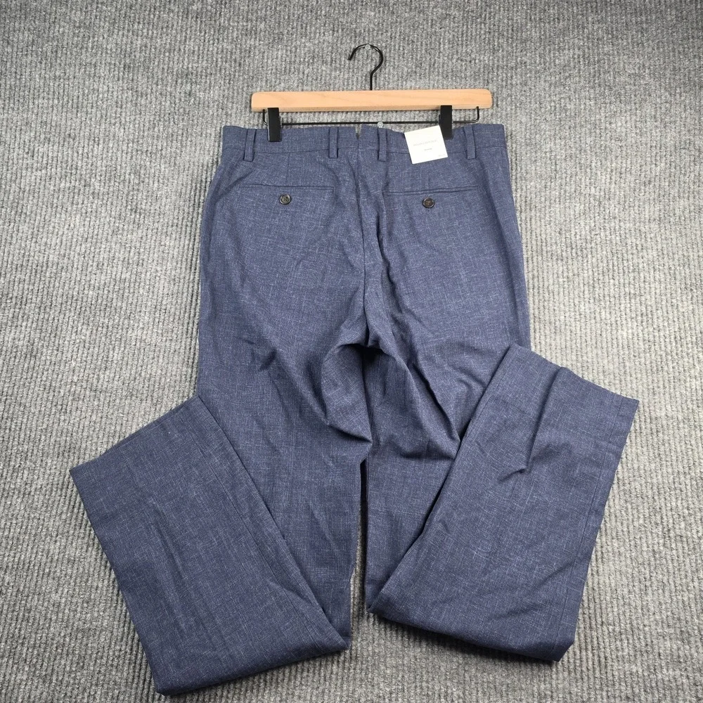 Banana Republic Tailored Slim Pants Mens 30x32 Heather Navy NWT Business Prep